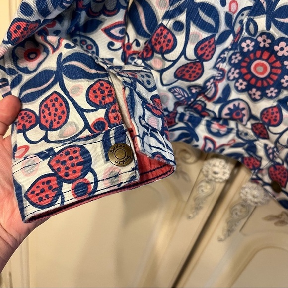 Boden Denim Jacket with Strawberries and Floral, Size 18 - Picture 11 of 11